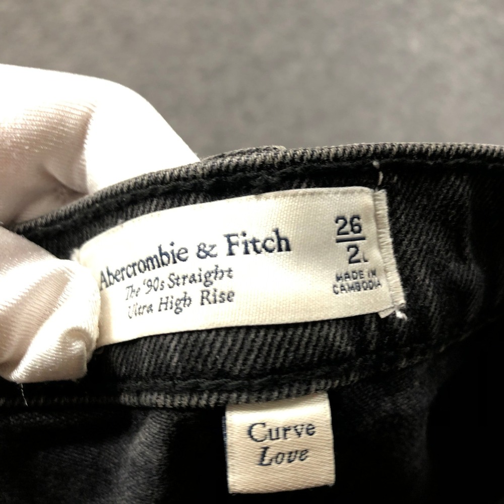 Abercrombie Curve Love 90s Straight Ultra High Rise Black Jeans Womens 26 / 2L - Picture 6 of 9